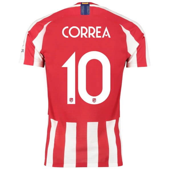 Thailand Trikot Atletico Madrid NO.10 Correa Heim 2019-20 Rote Fussballtrikots Günstig